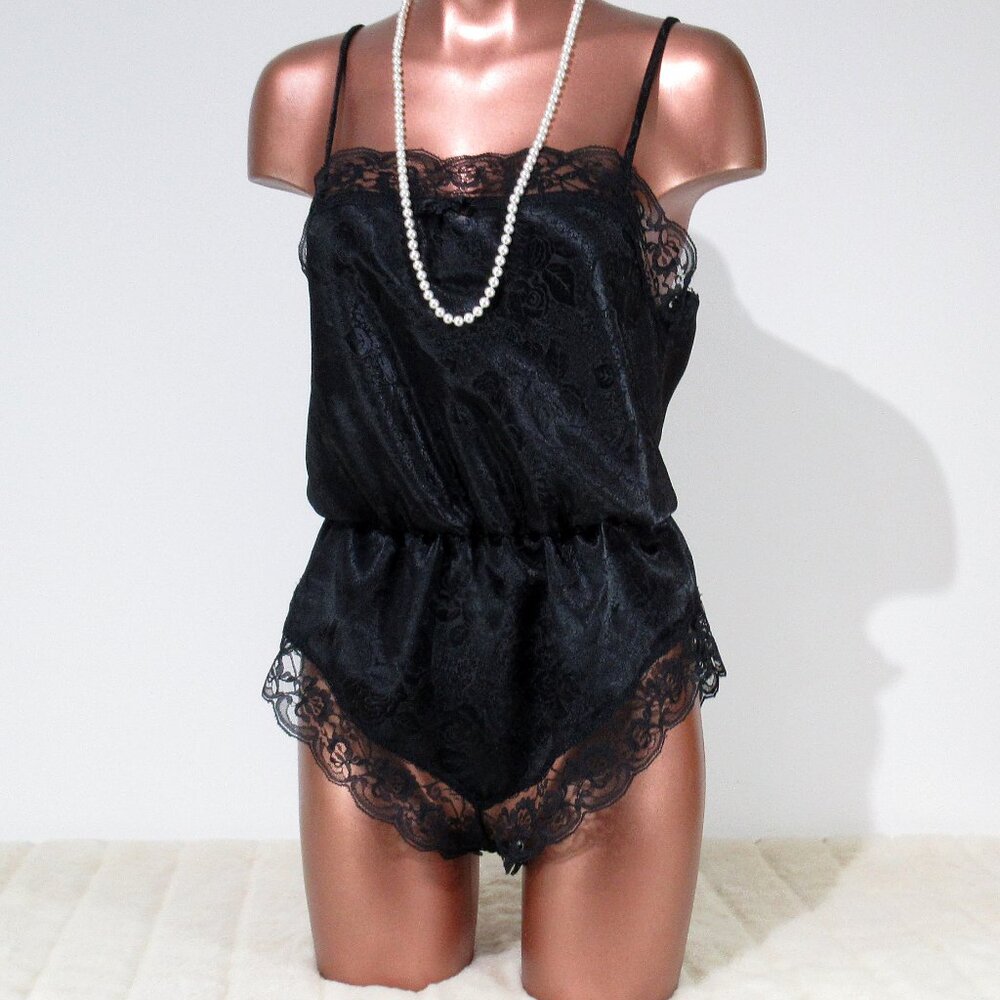 Kasara Vintage Satin Teddy Romper Panties M